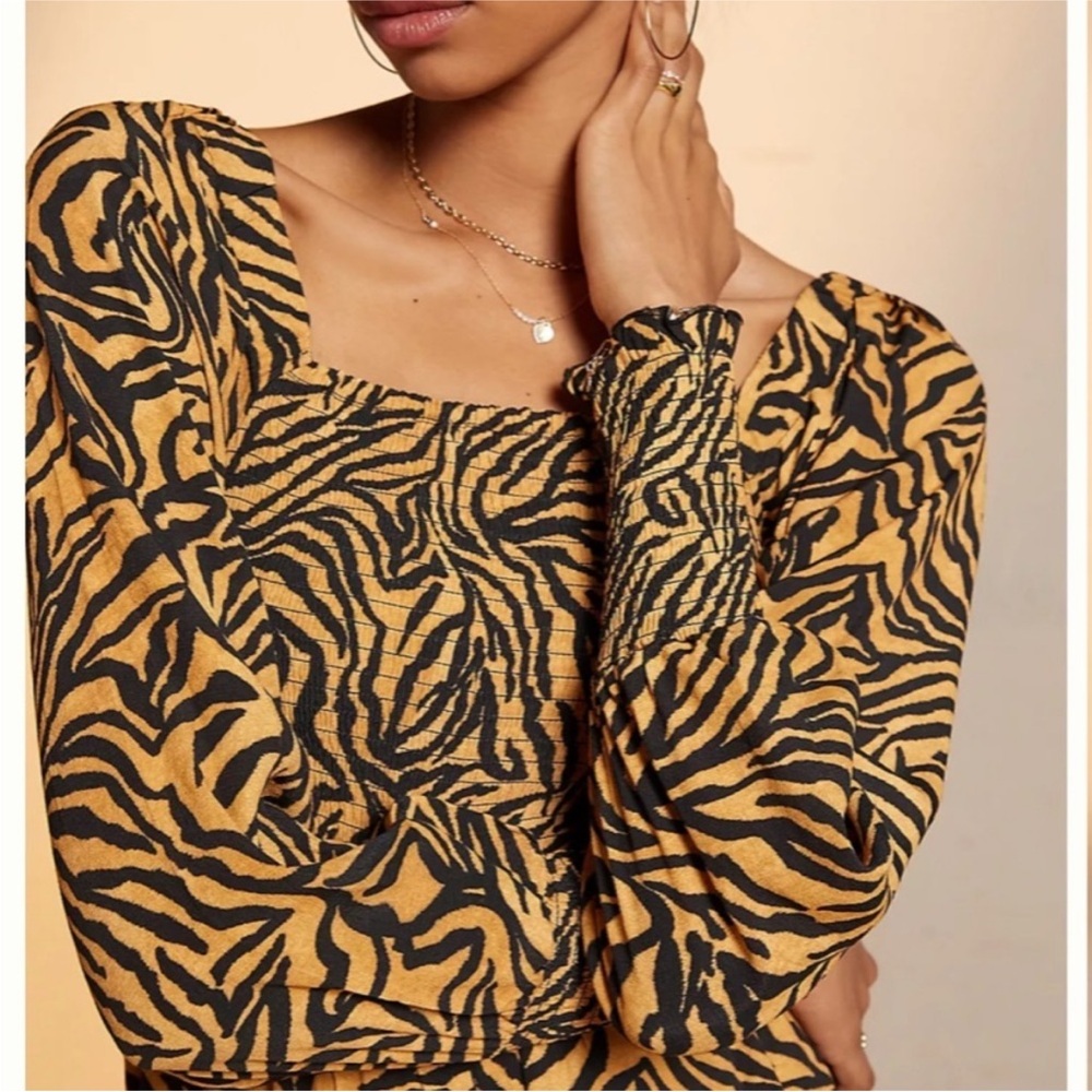 Anthropologie Kachel Tiger-Striped Jumpsuit - Picture 2 of 13